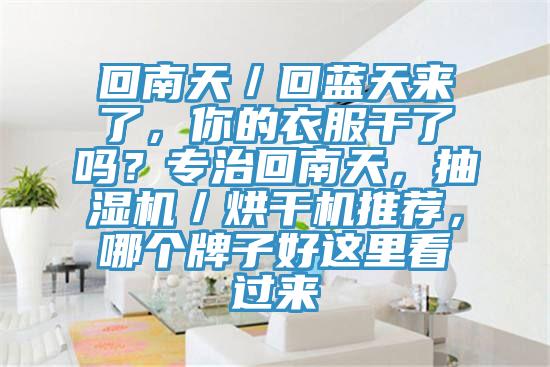 回南天／回藍(lán)天來了，你的衣服干了嗎？專治回南天，抽濕機(jī)／烘干機(jī)推薦，哪個牌子好這里看過來