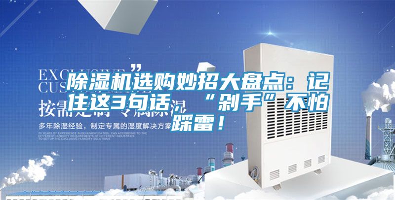 除濕機(jī)選購妙招大盤點(diǎn)：記住這3句話，“剁手”不怕踩雷！